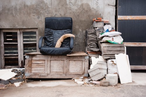 Construction site with builders waste being cleared