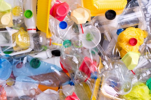 Organized home clearance with sorting bins